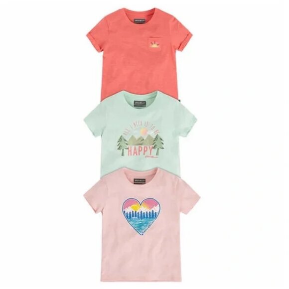 NEW Eddie Bauer Kids 3 pack Youth Graphic Logo Embroidery Pocket Shirts Tops 5 6 - Picture 5 of 7